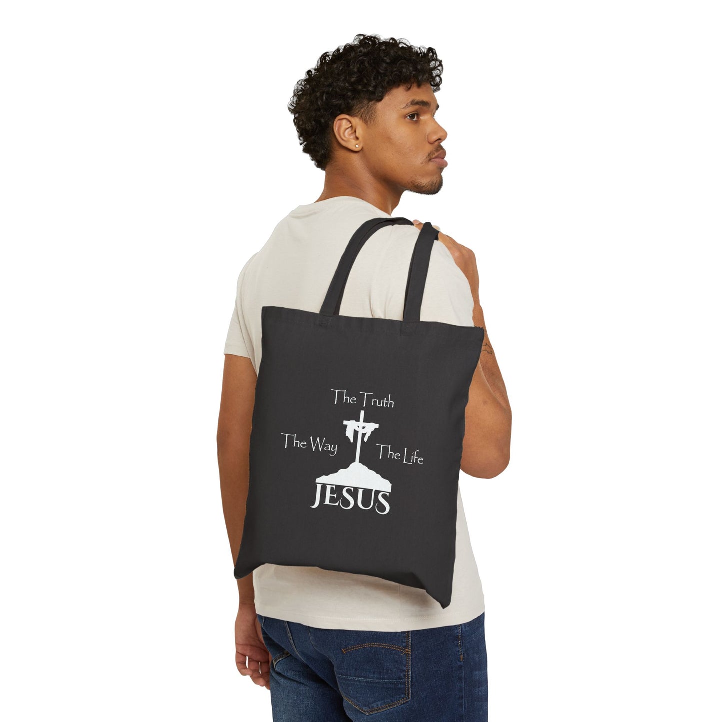 Jesus The Way The Truth The Life Cotton Canvas Tote Bag