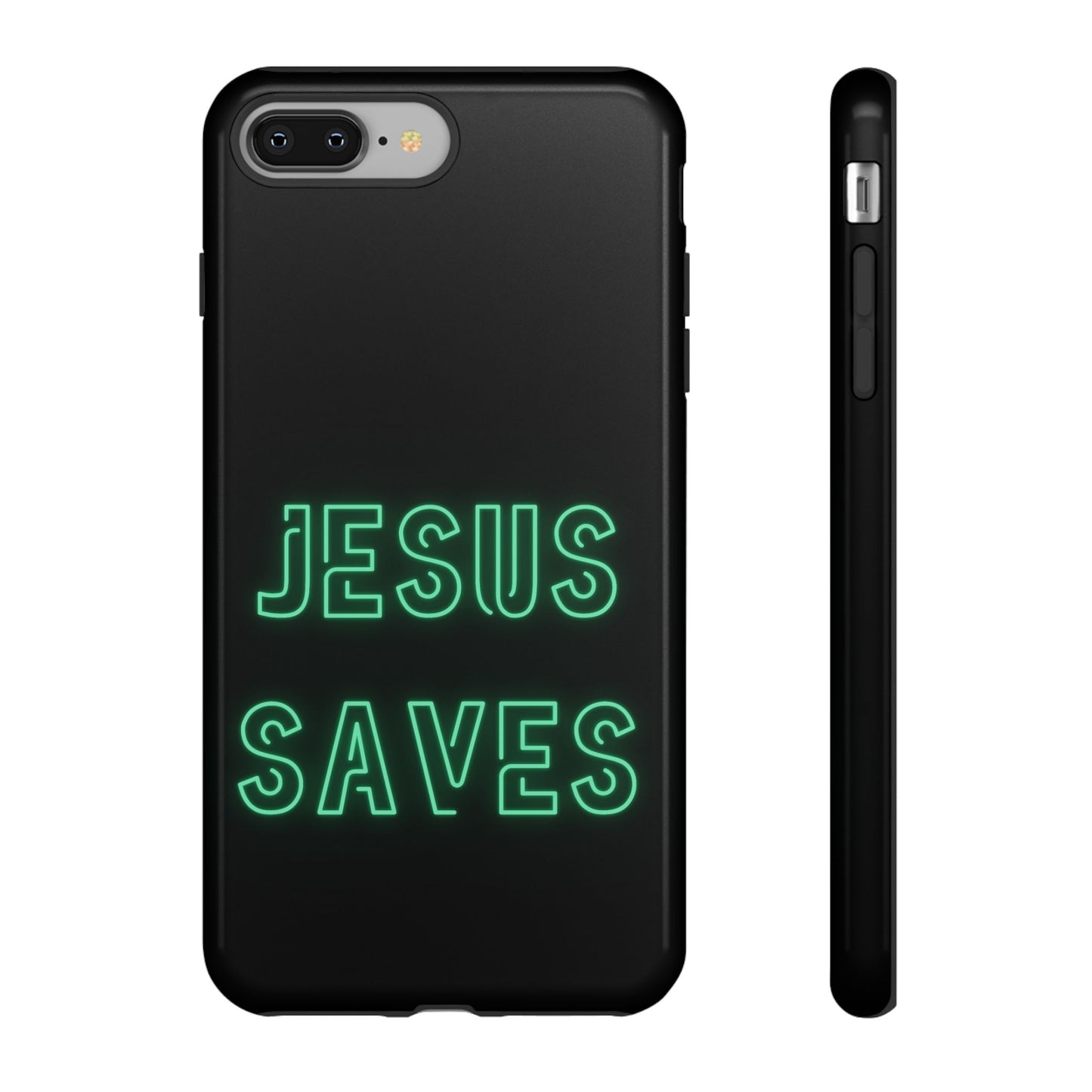 Jesus Saves Neon Signage Green Tough Cases