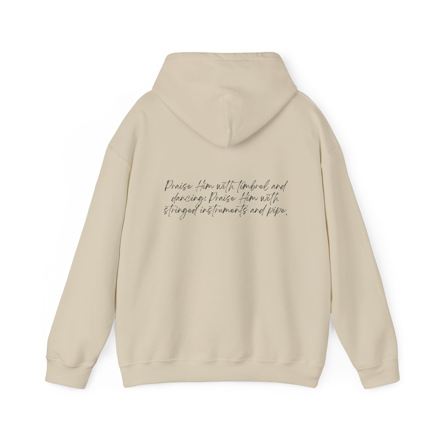 In Jesus Name I Play w/ Psalm 150:4 On Back Unisex Heavy Blend™ Hooded Sweatshirt