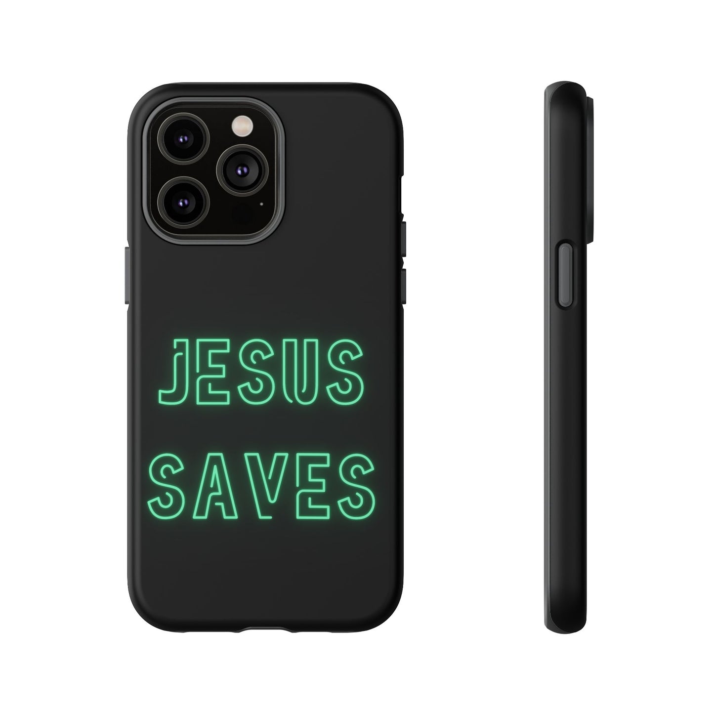 Jesus Saves Neon Signage Green Tough Cases