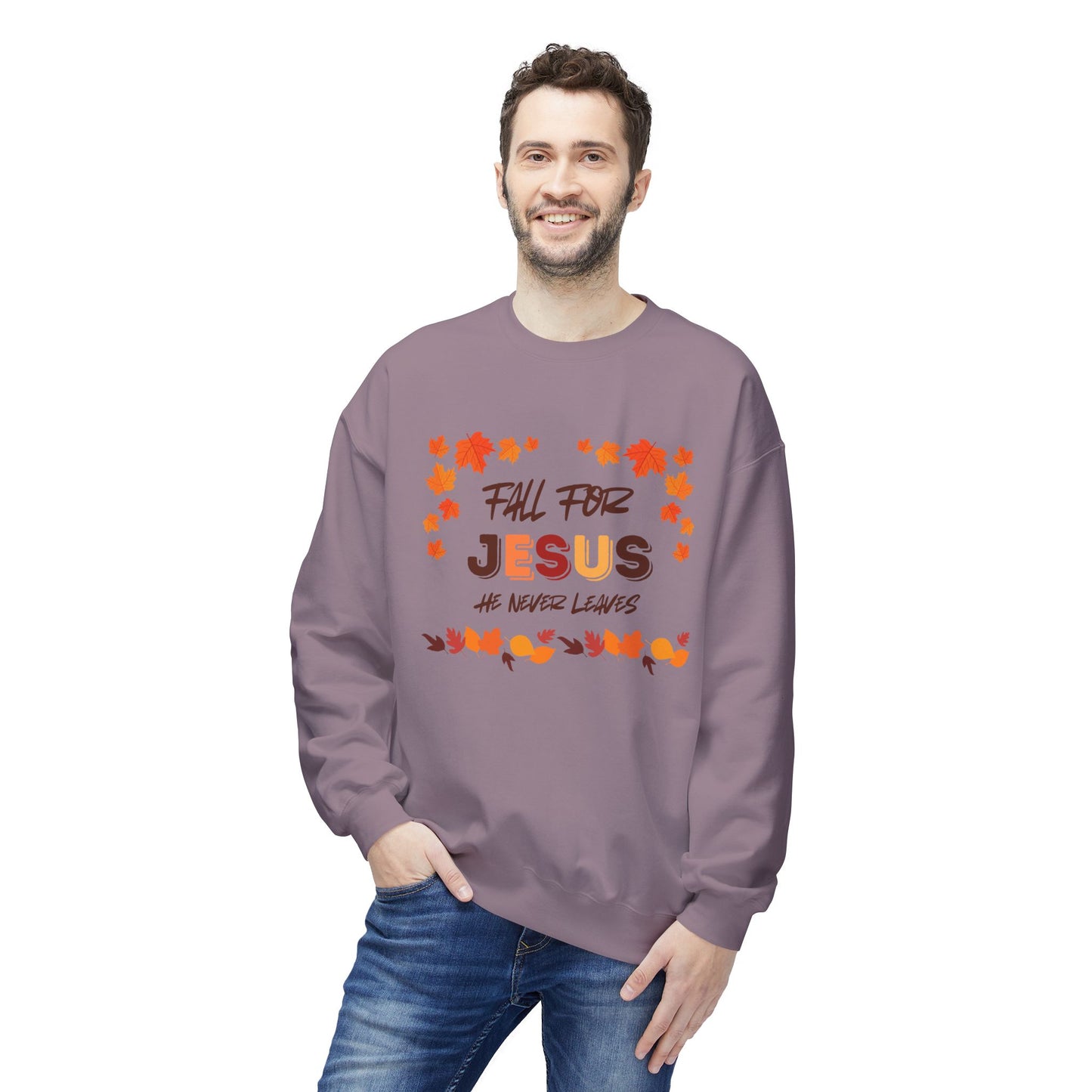 Fall For Jesus Harvest Unisex Midweight Softstyle Fleece Crewneck Sweatshirt