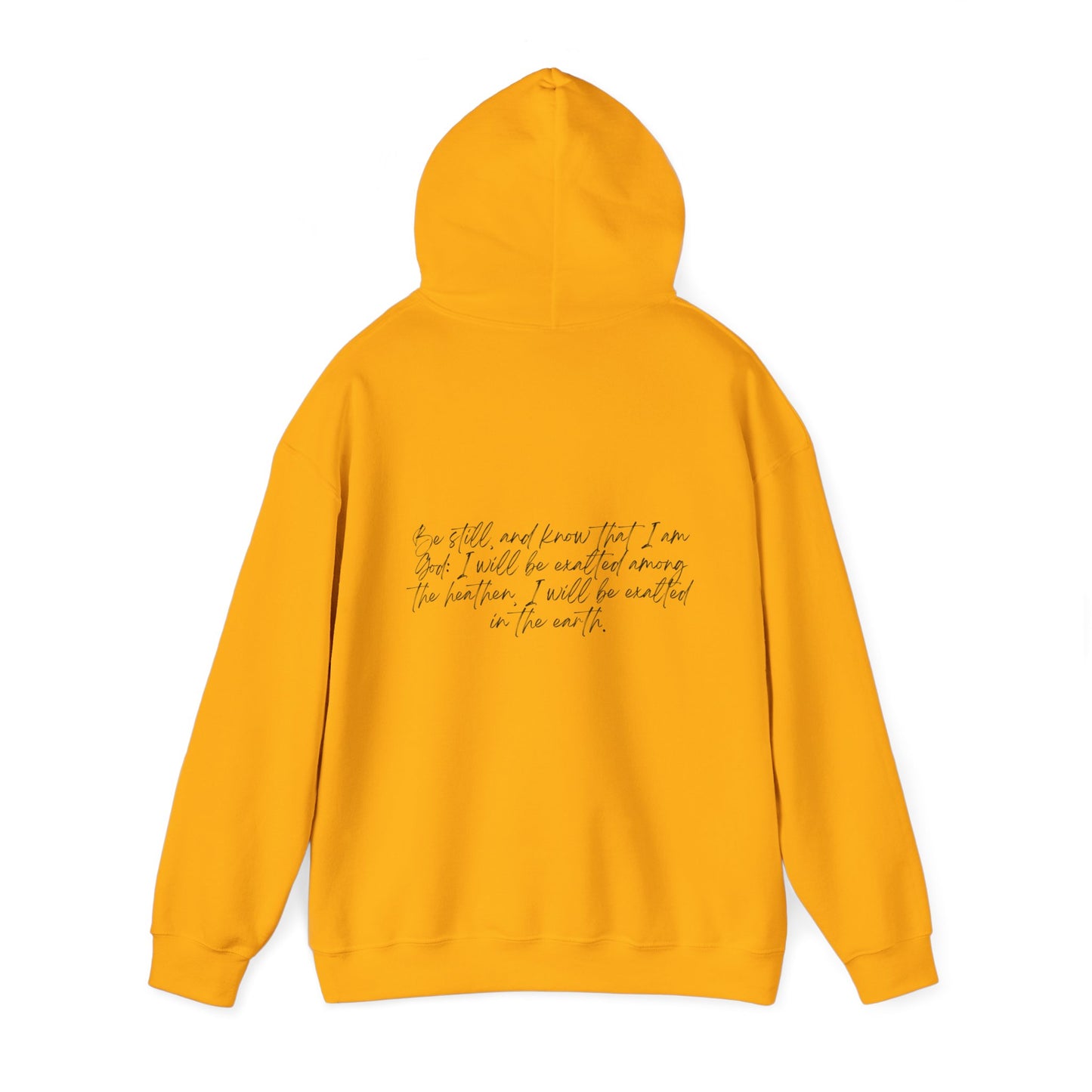 Psalm 46:10 w/ Full Scripture on Back Unisex Heavy Blend™ Hooded Sweatshirt