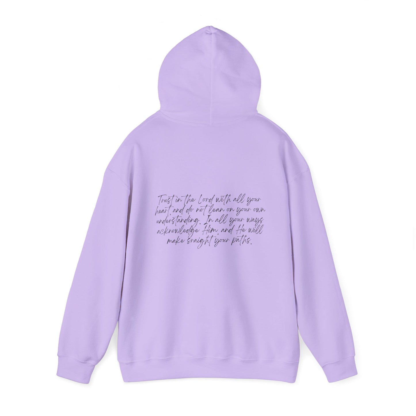 Proverbs 3:5 w/ Full Scripture On Back Unisex Heavy Blend™ Hooded Sweatshirt