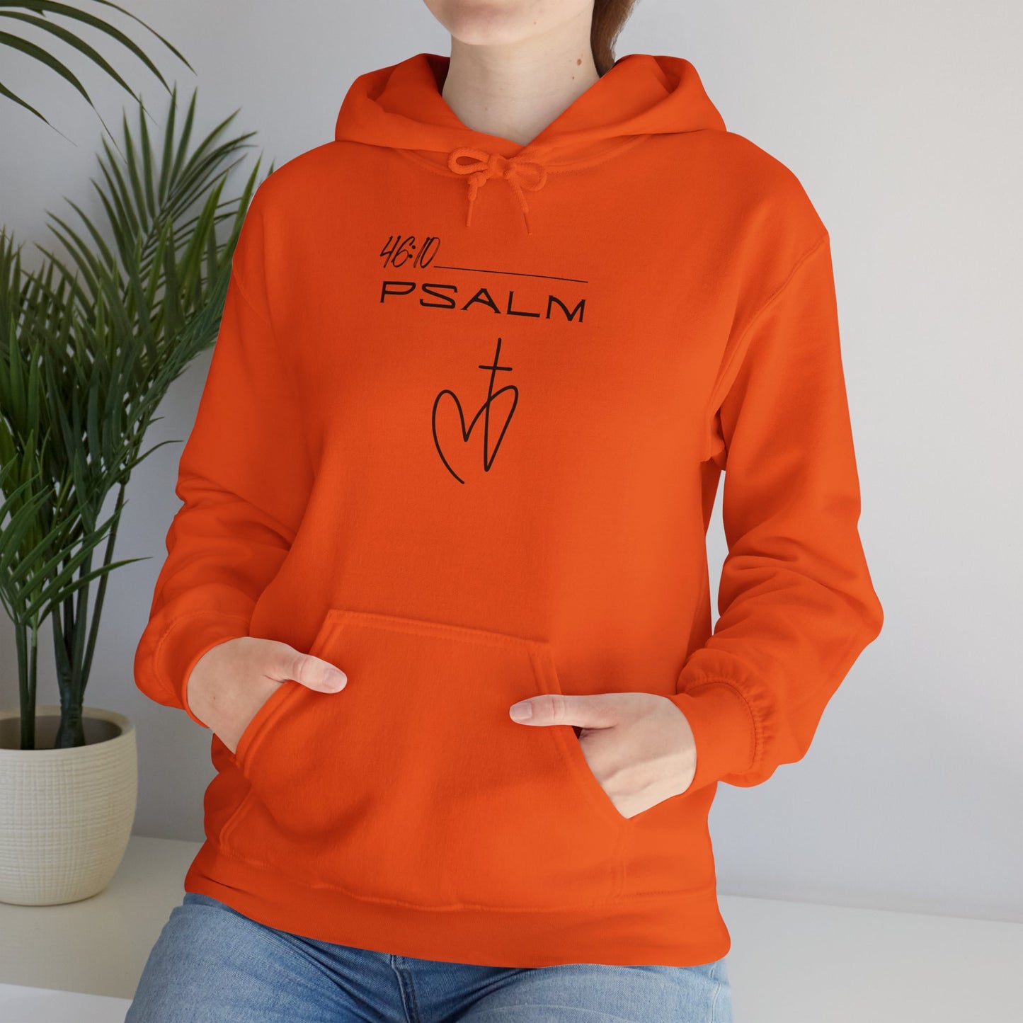 Psalm 46:10 w/ Full Scripture on Back Unisex Heavy Blend™ Hooded Sweatshirt