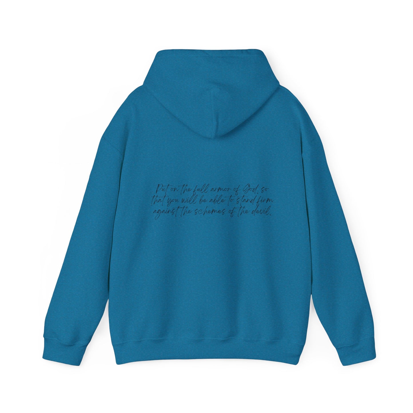 Ephesians 6:11 Armor w/ Full Scripture on Back Unisex Heavy Blend™ Hooded Sweatshirt