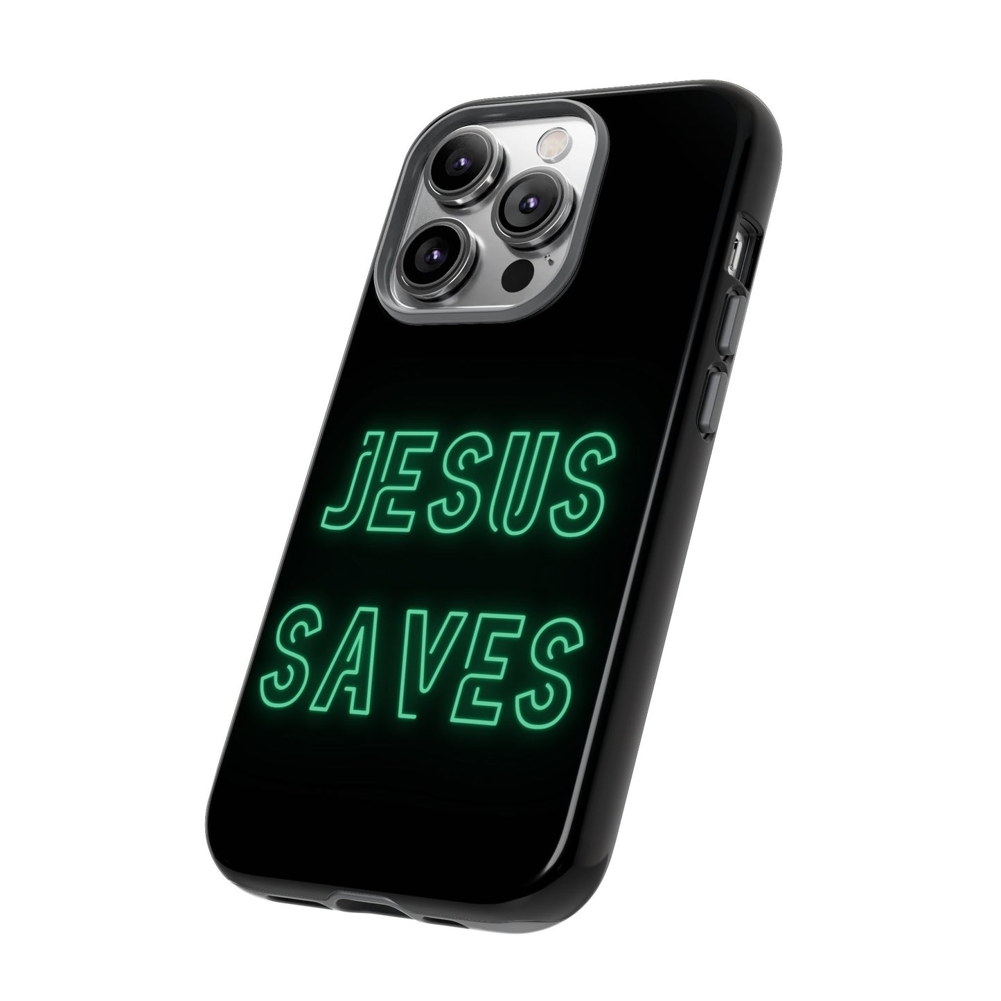 Jesus Saves Neon Signage Green Tough Cases