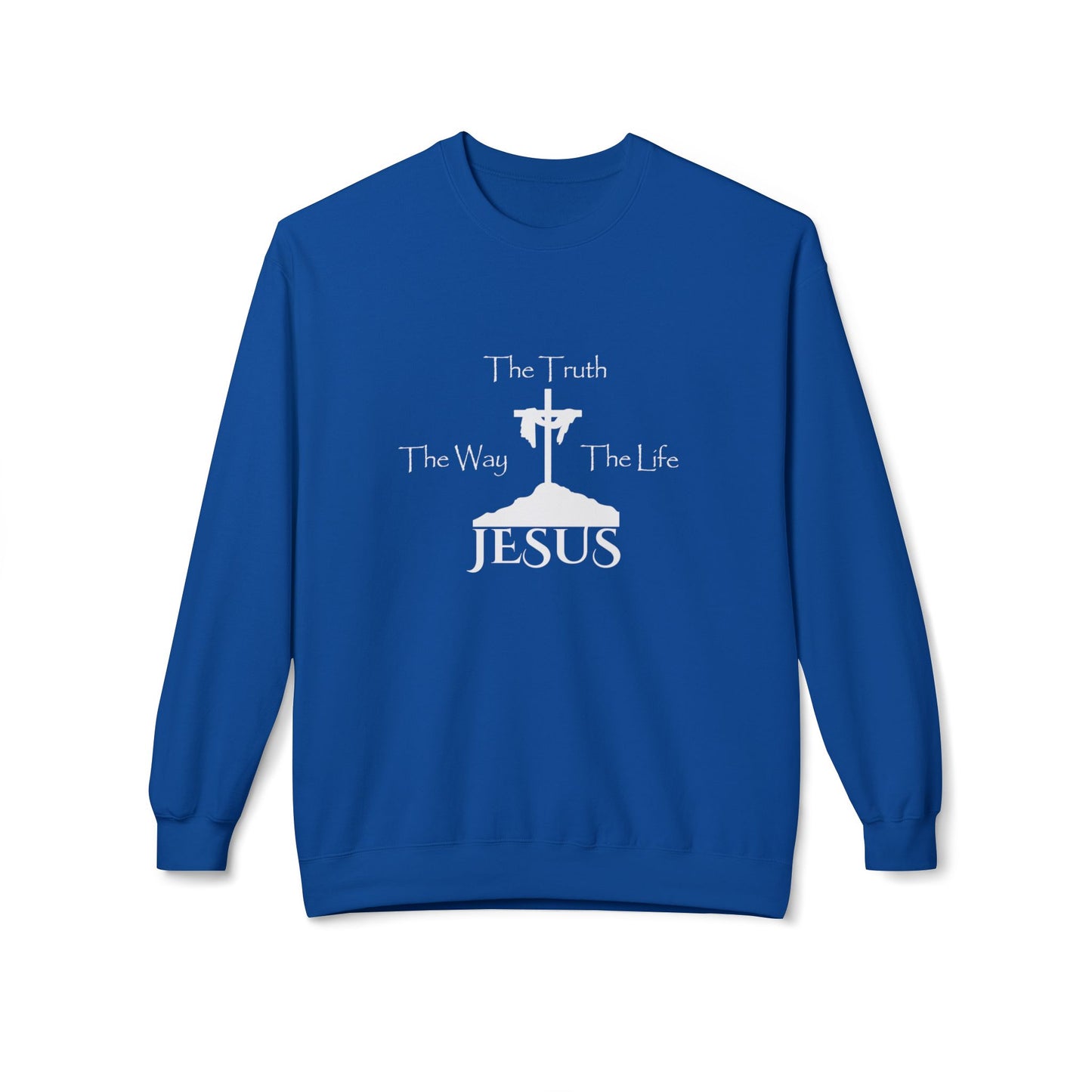 Jesus The Way The Truth The Life Unisex Midweight Softstyle Fleece Crewneck Sweatshirt