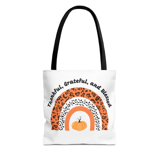 Thankful,Grateful, Blessed Tote Bag (AOP)