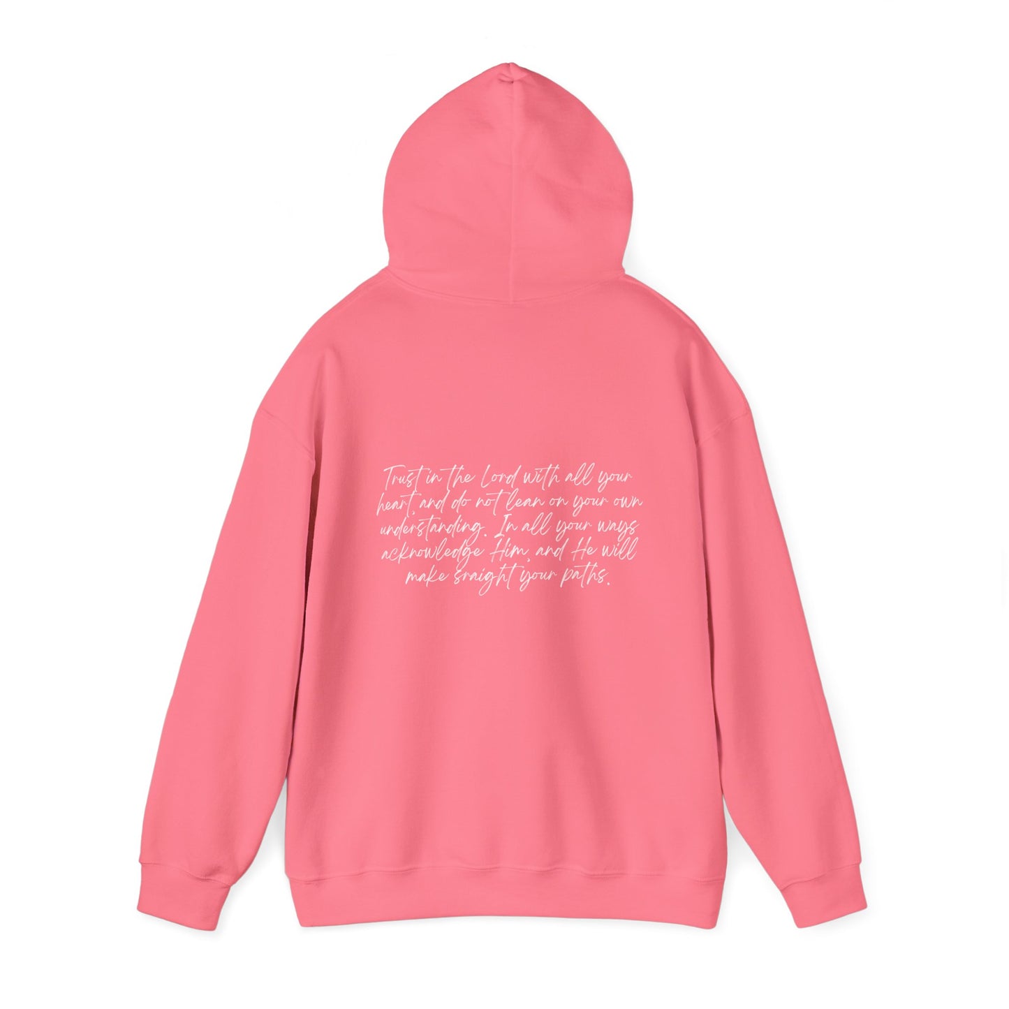 Proverbs 3:5 w/ Full Scripture On Back Unisex Heavy Blend™ Hooded Sweatshirt