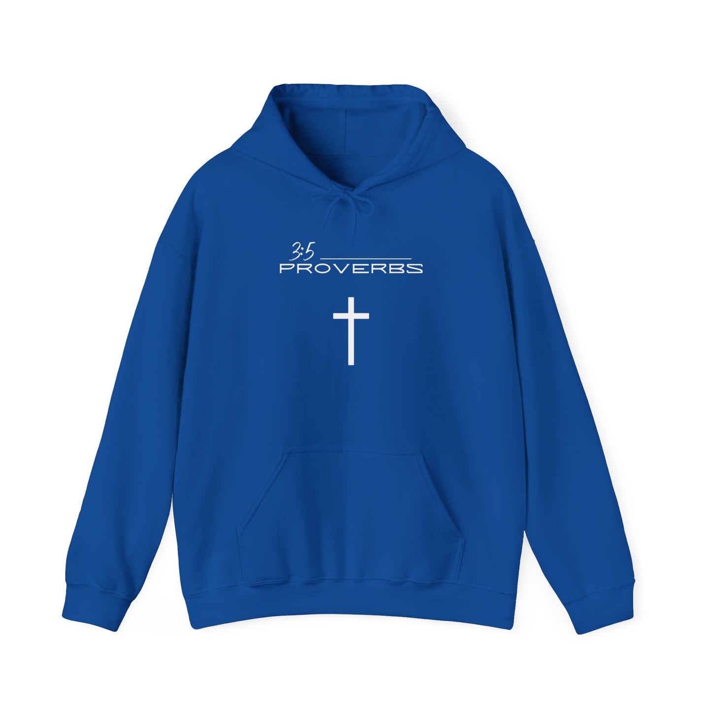 Proverbs 3:5 w/ Full Scripture On Back Unisex Heavy Blend™ Hooded Sweatshirt