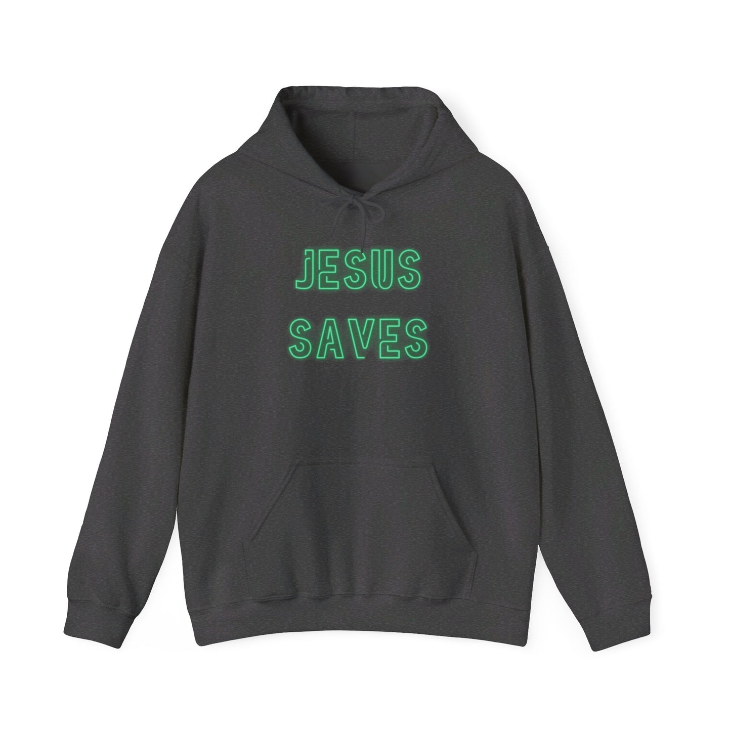 Jesus Saves Neon Signage Green Unisex Heavy Blend™ Hooded Sweatshirt