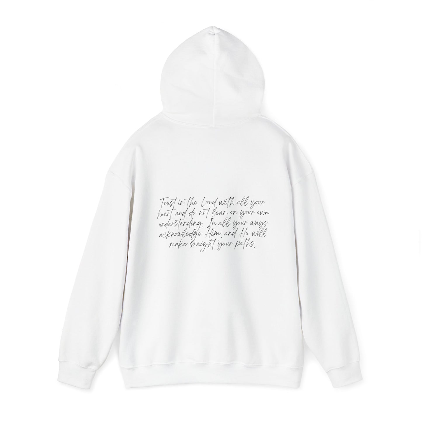 Proverbs 3:5 w/ Full Scripture On Back Unisex Heavy Blend™ Hooded Sweatshirt