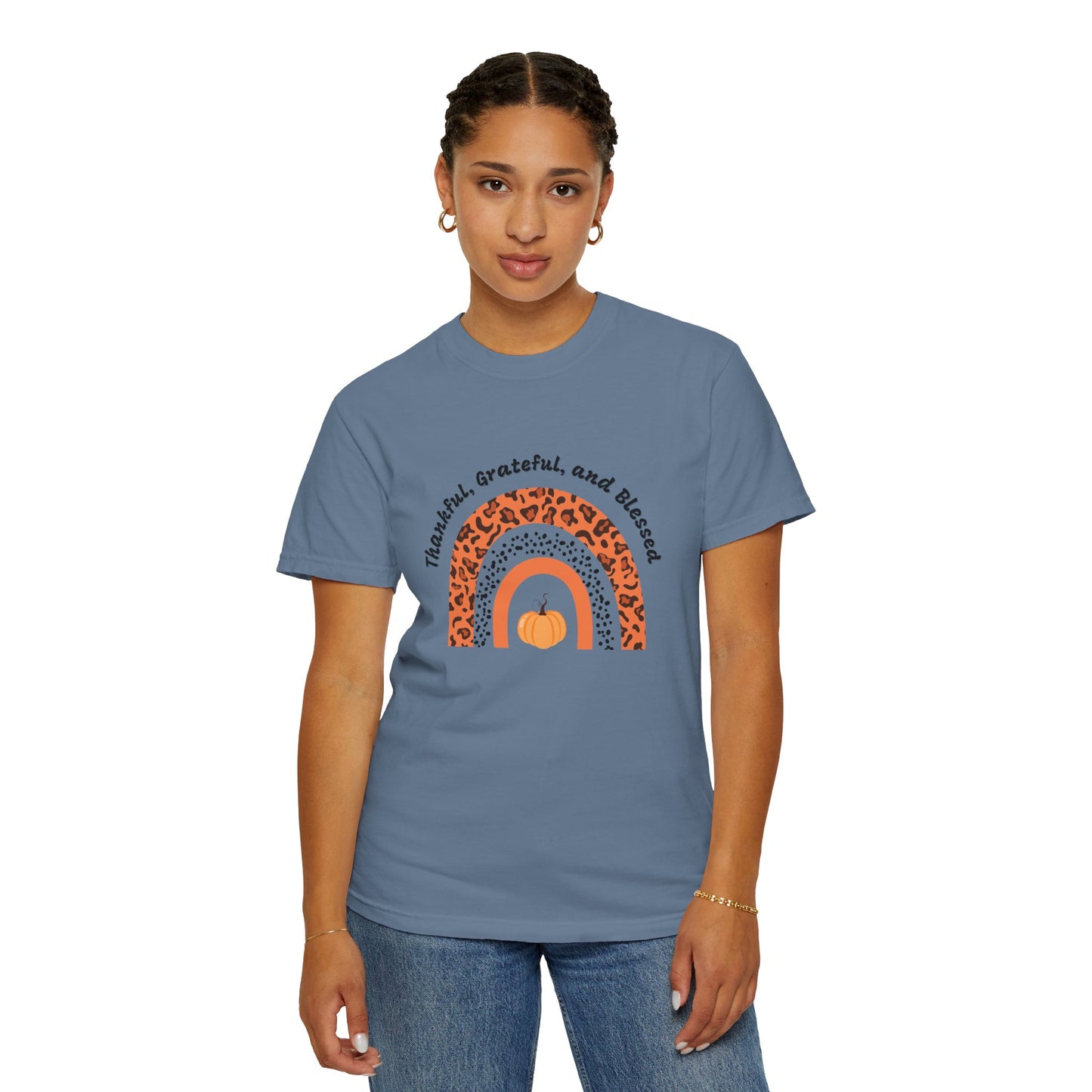 Thankful Grateful Blessed Unisex Garment-Dyed T-shirt