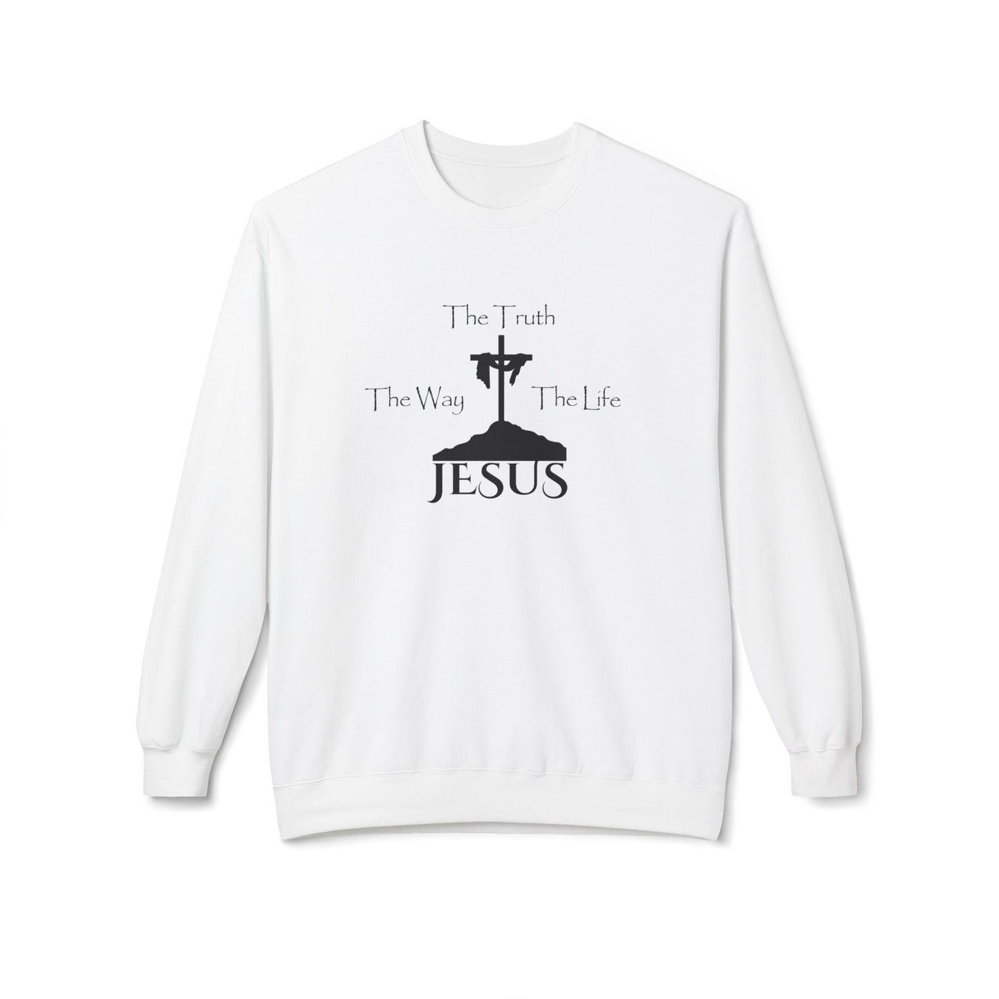 Jesus The Way The Truth The Life Unisex Midweight Softstyle Fleece Crewneck Sweatshirt