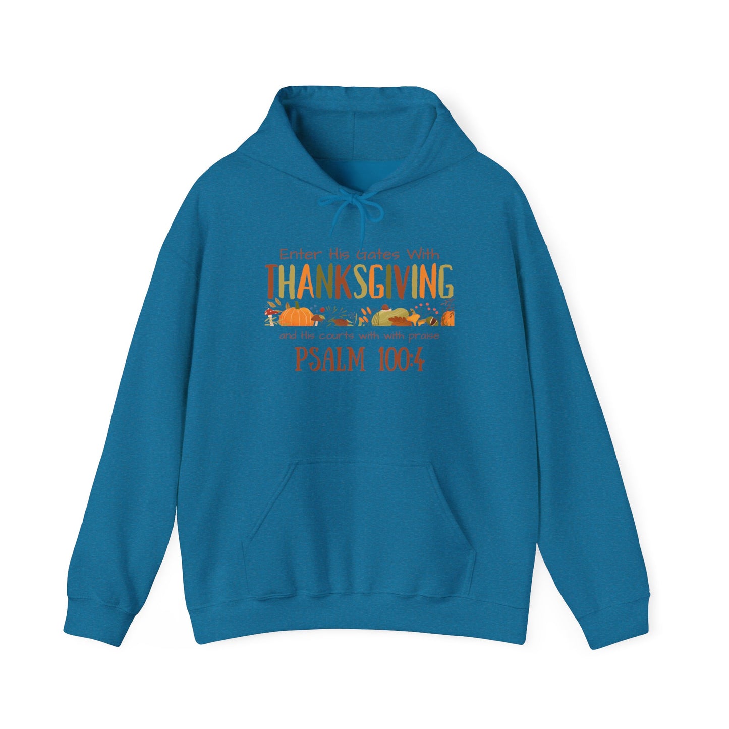 Thanksgiving Psalm 100:4 Unisex Heavy Blend™ Hooded Sweatshirt