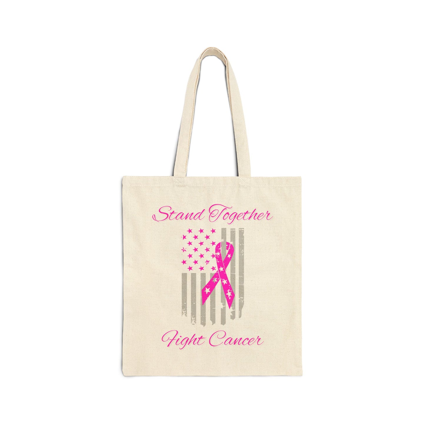 Stand Together Fight Breast Cancer Cotton Canvas Tote Bag