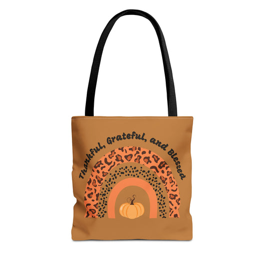 Thankful, Grateful, Blessed Tote Bag (AOP)