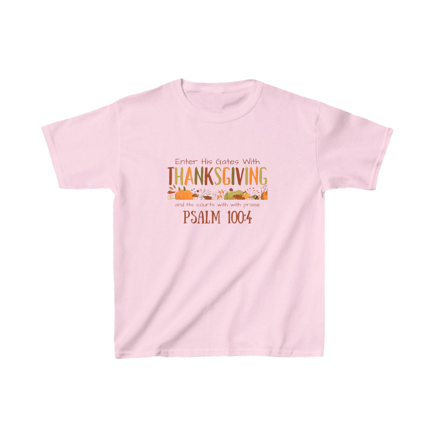 Thanksgiving Psalm 100:4 Kids Heavy Cotton™ Tee