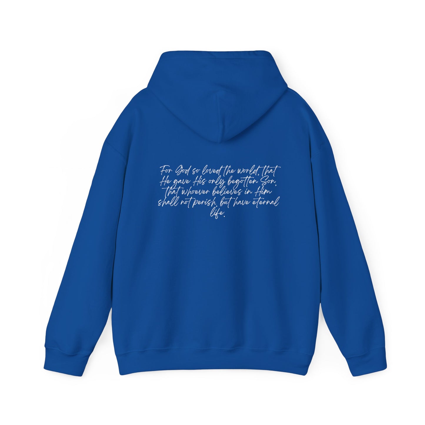 John 3:16 w/ Full Scripture On Back Unisex Heavy Blend™ Hooded Sweatshirt