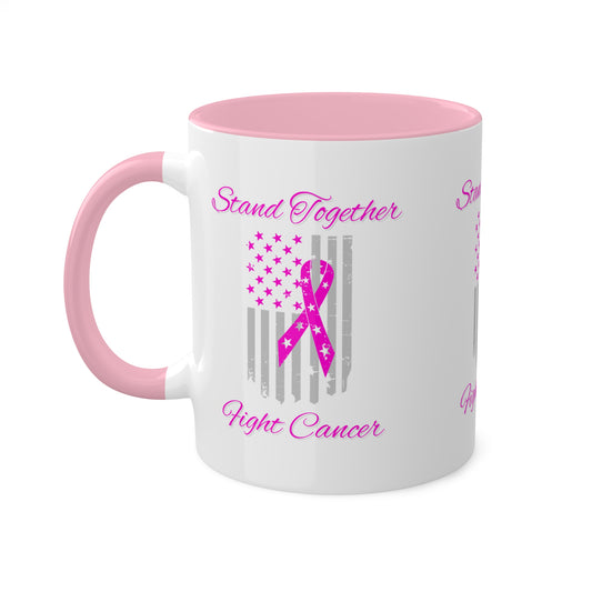 Stand Together Fight Breast Cancer Colorful Mugs, 11oz