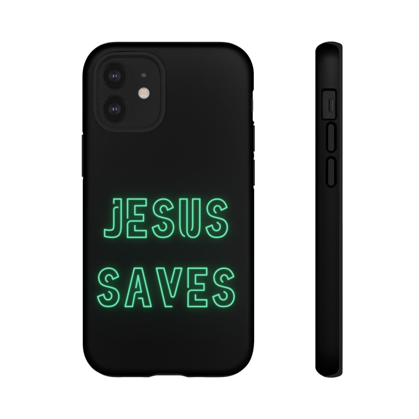 Jesus Saves Neon Signage Green Tough Cases