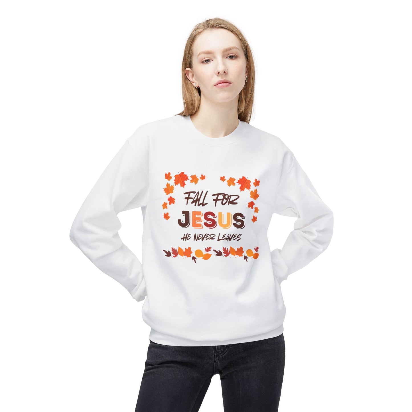 Fall For Jesus Harvest Unisex Midweight Softstyle Fleece Crewneck Sweatshirt