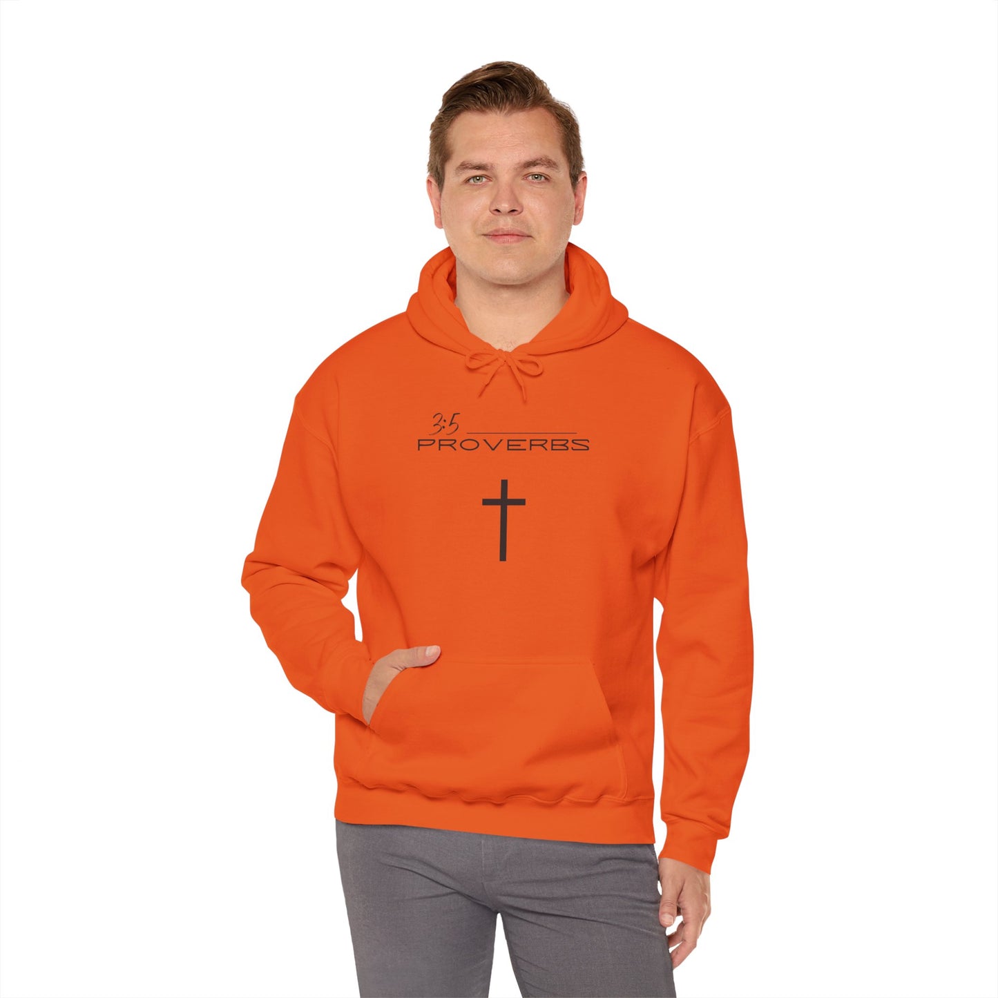 Proverbs 3:5 w/ Full Scripture On Back Unisex Heavy Blend™ Hooded Sweatshirt