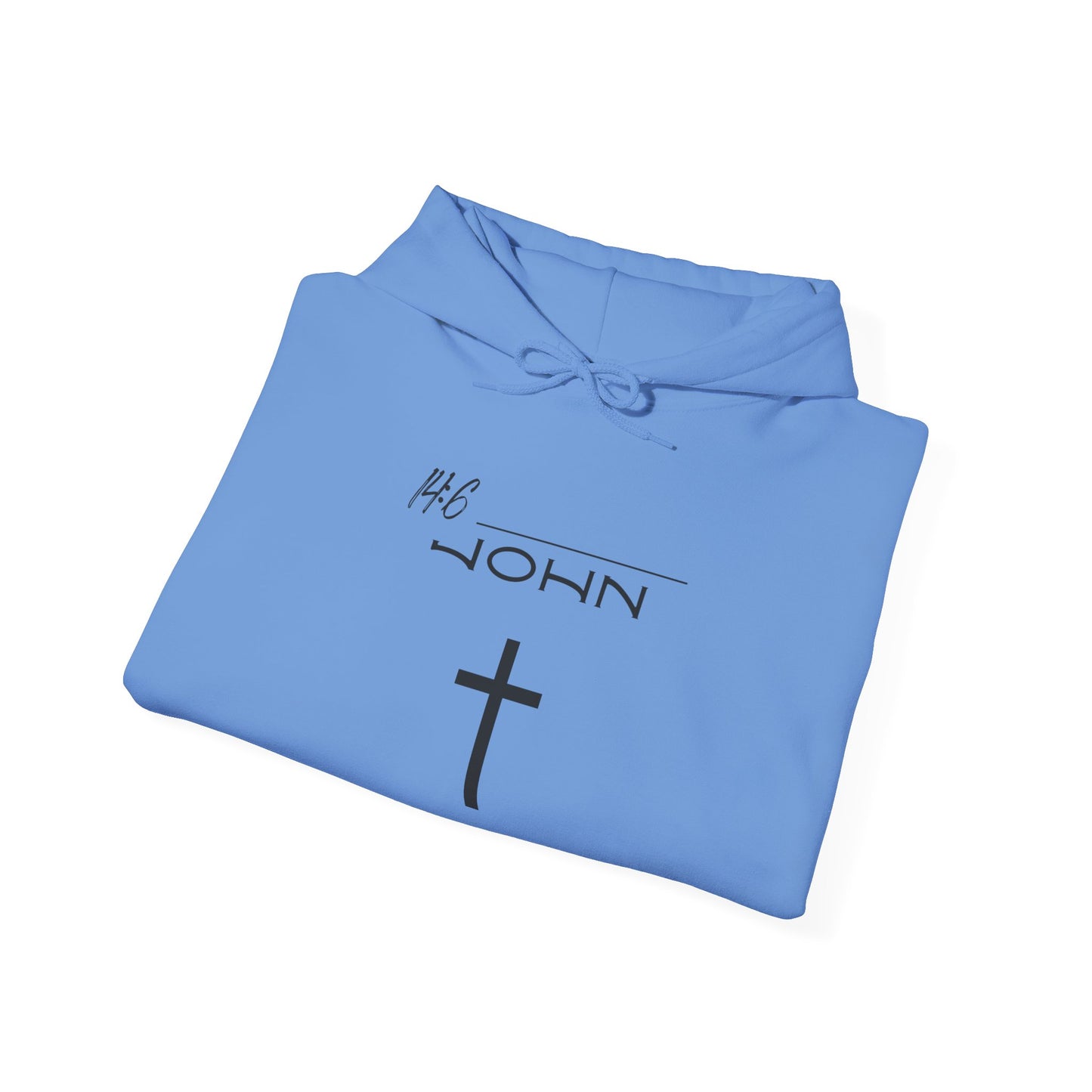 John 14:6 w/ Full Scripture On Back Unisex Heavy Blend™ Hooded Sweatshirt