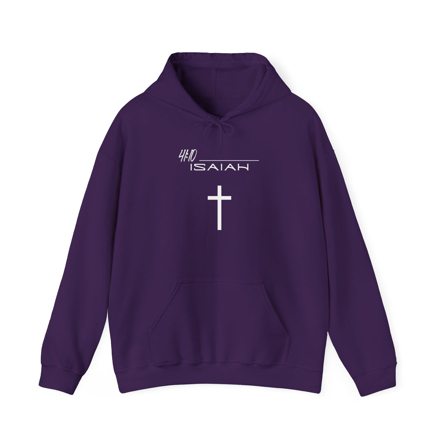 Isaiah 41:10 w/ Full Scripture On Back Unisex Heavy Blend™ Hooded Sweatshirt