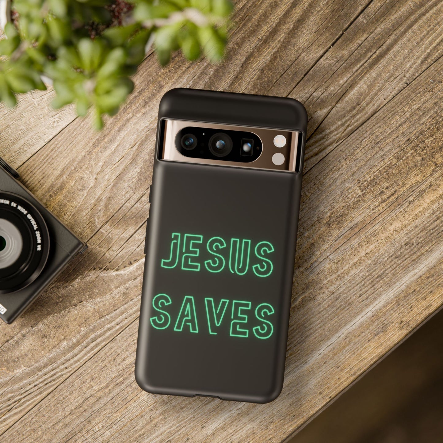 Jesus Saves Neon Signage Green Tough Cases