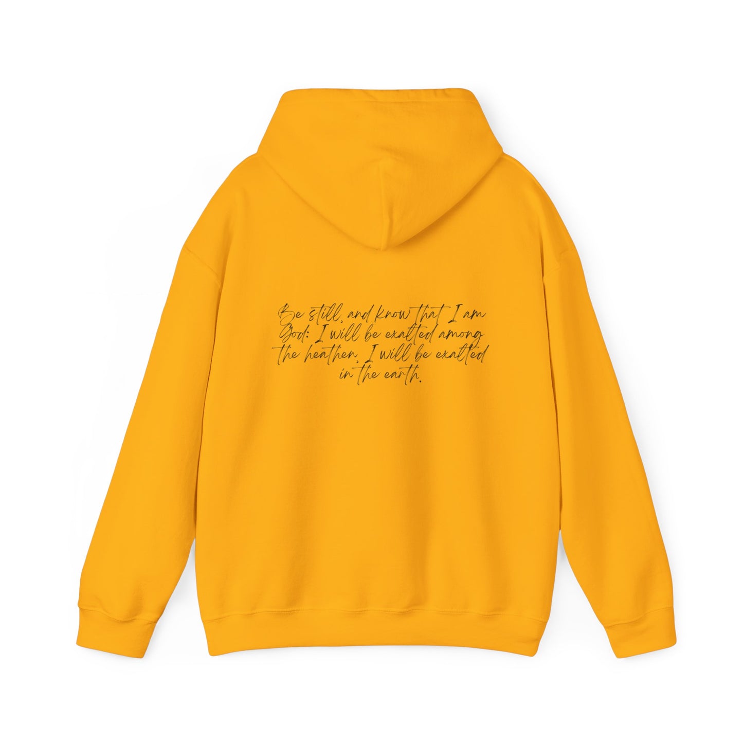 Psalm 46:10 w/ Full Scripture on Back Unisex Heavy Blend™ Hooded Sweatshirt