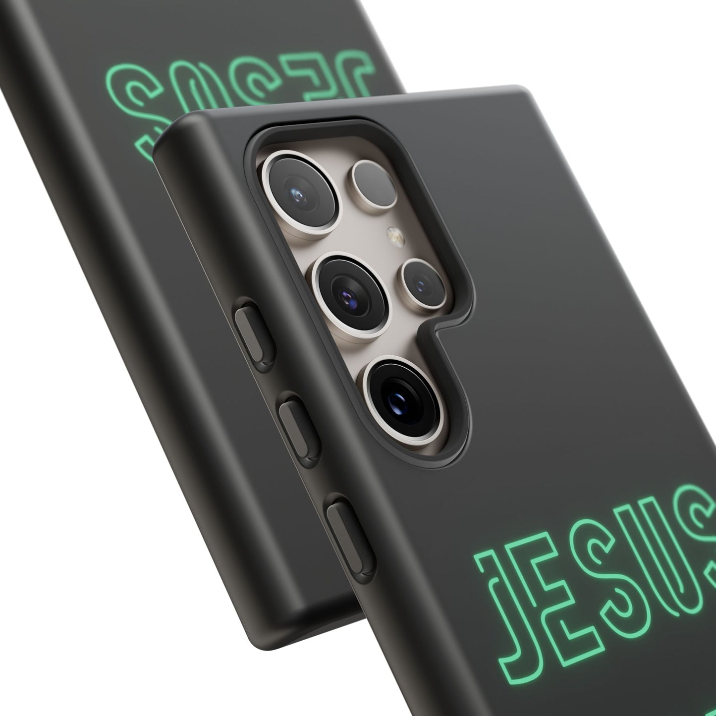 Jesus Saves Neon Signage Green Tough Cases