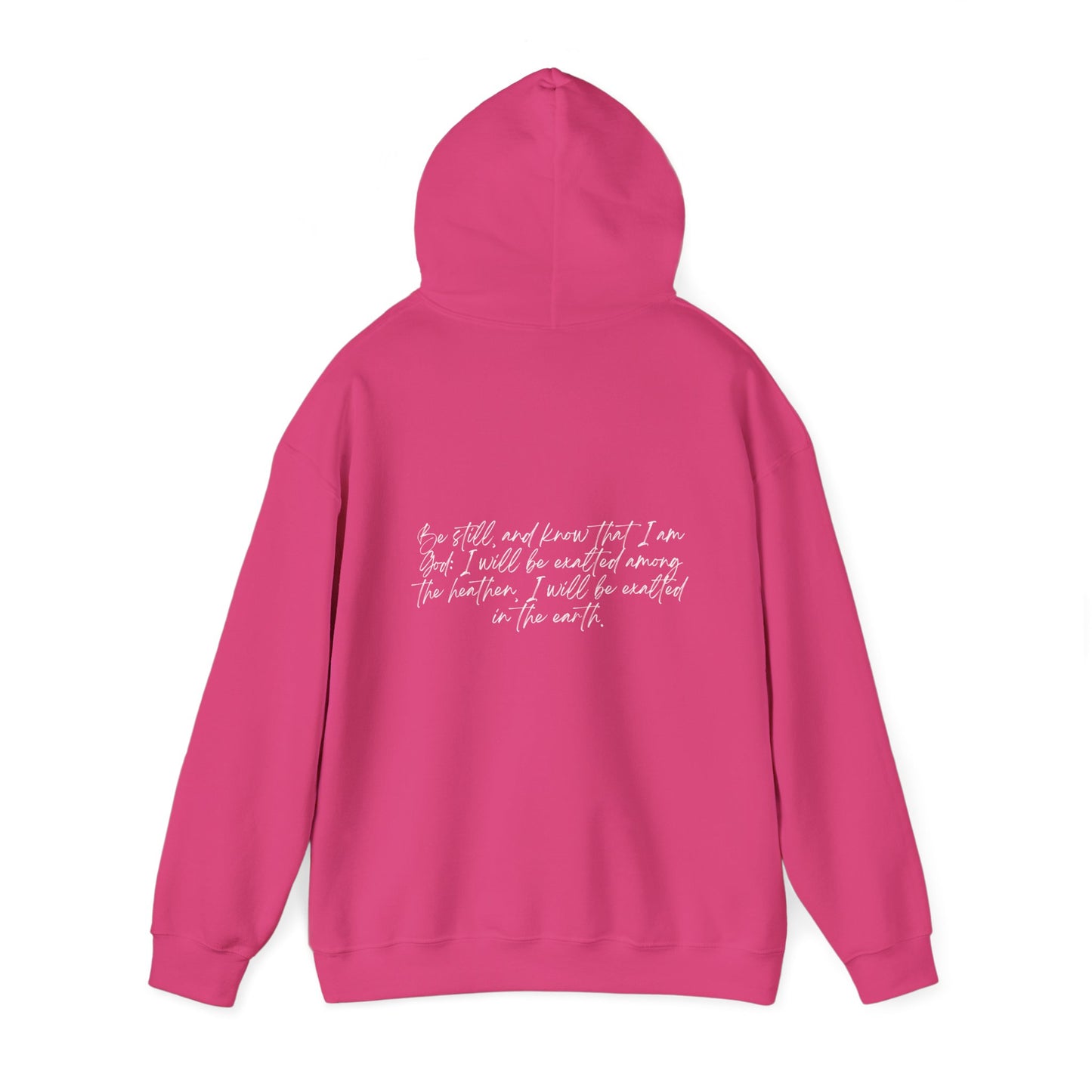 Psalm 46:10 w/ Full Scripture on Back Unisex Heavy Blend™ Hooded Sweatshirt