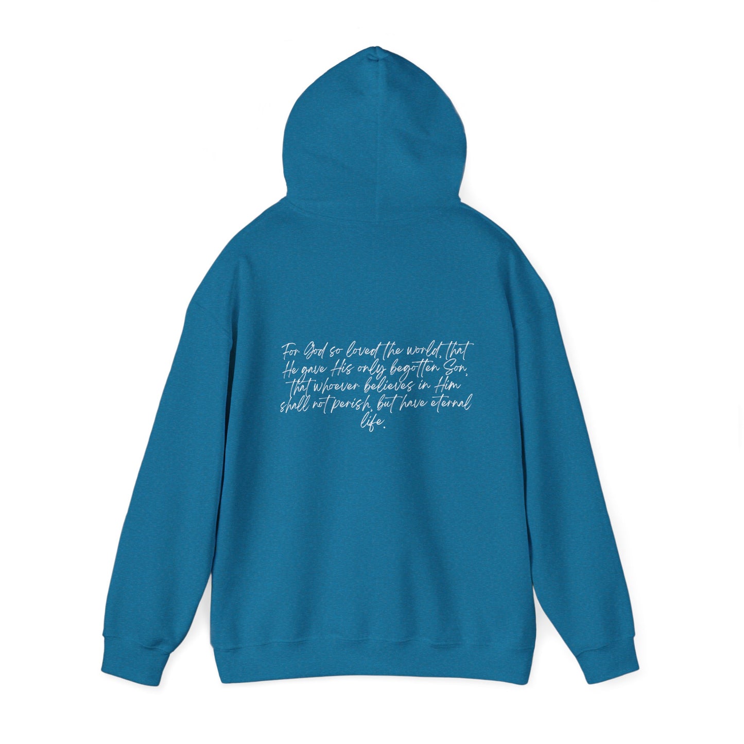 John 3:16 w/ Full Scripture On Back Unisex Heavy Blend™ Hooded Sweatshirt