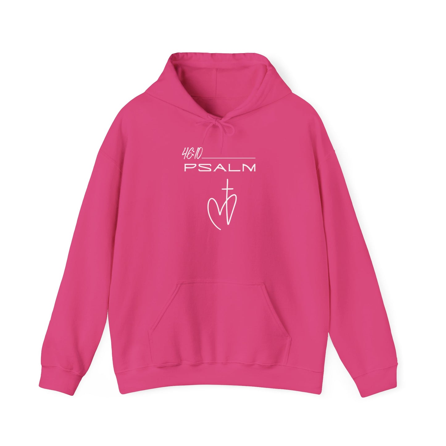 Psalm 46:10 w/ Full Scripture on Back Unisex Heavy Blend™ Hooded Sweatshirt