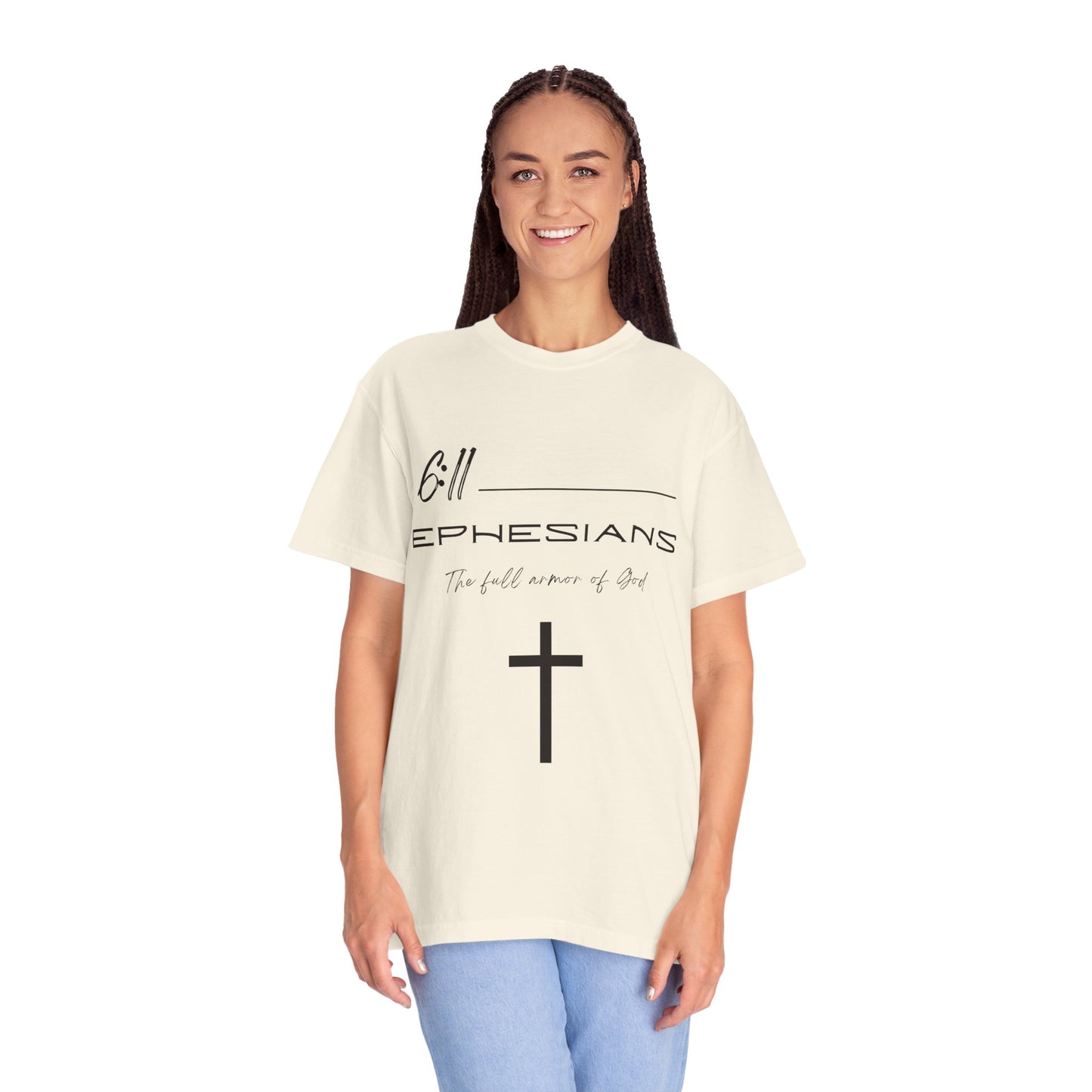 Ephesians 6:11 w/ Full Scripture On Back Unisex Garment-Dyed T-shirt