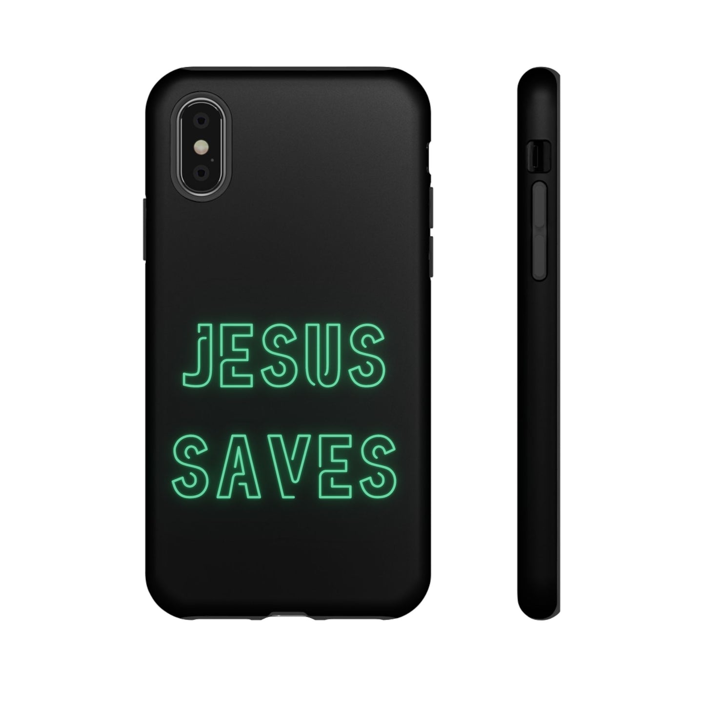 Jesus Saves Neon Signage Green Tough Cases