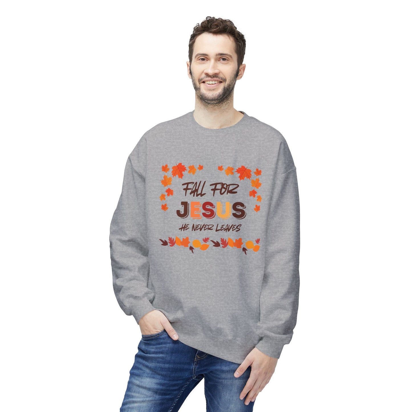 Fall For Jesus Harvest Unisex Midweight Softstyle Fleece Crewneck Sweatshirt