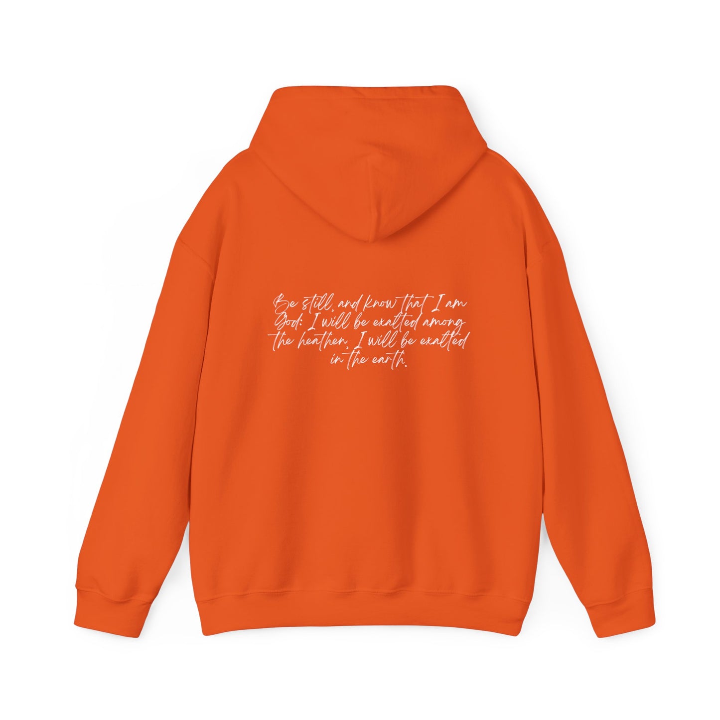 Psalm 46:10 w/ Full Scripture on Back Unisex Heavy Blend™ Hooded Sweatshirt