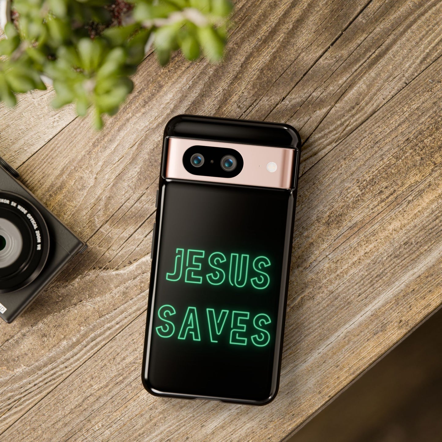 Jesus Saves Neon Signage Green Tough Cases