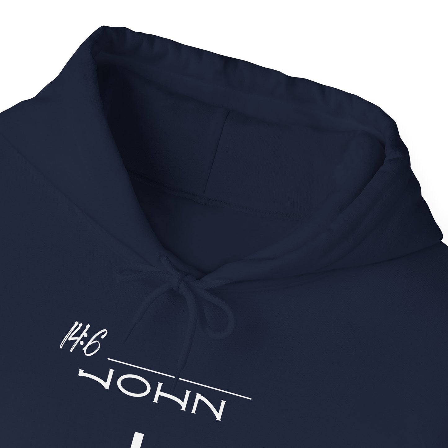 John 14:6 w/ Full Scripture On Back Unisex Heavy Blend™ Hooded Sweatshirt