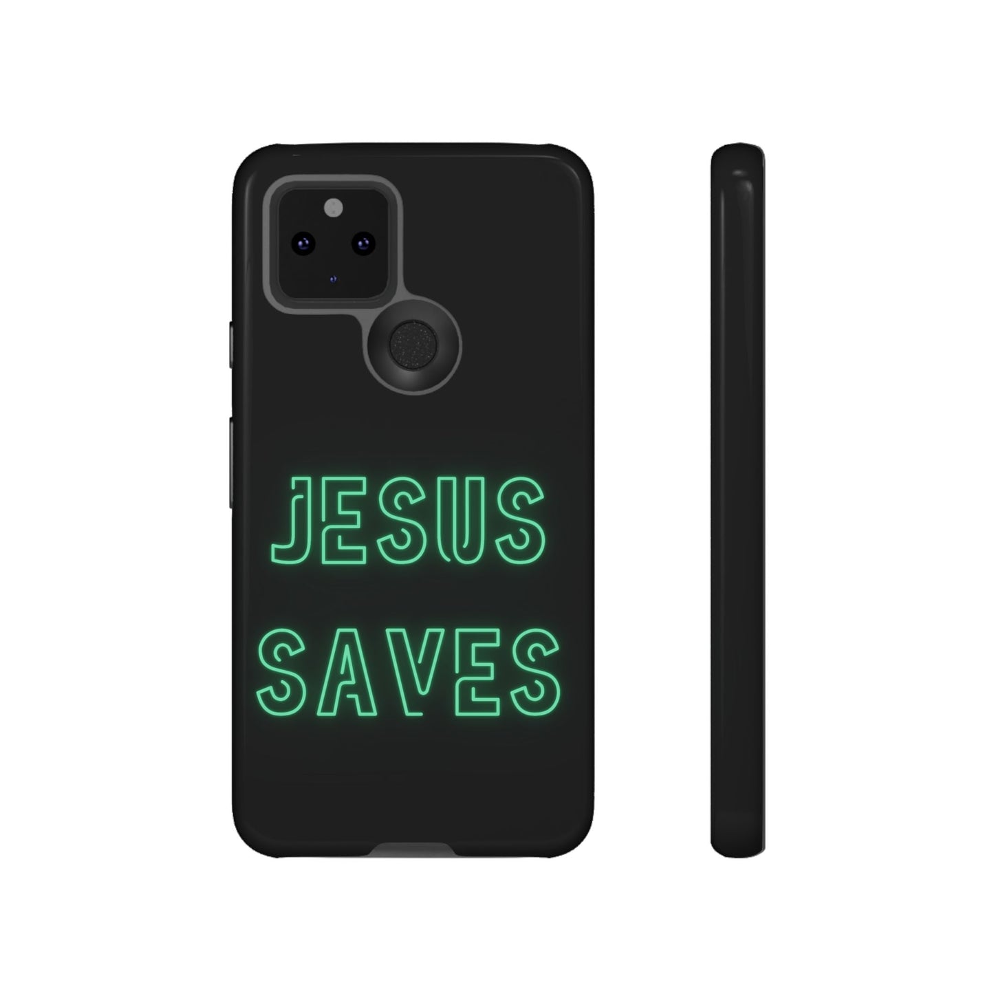 Jesus Saves Neon Signage Green Tough Cases