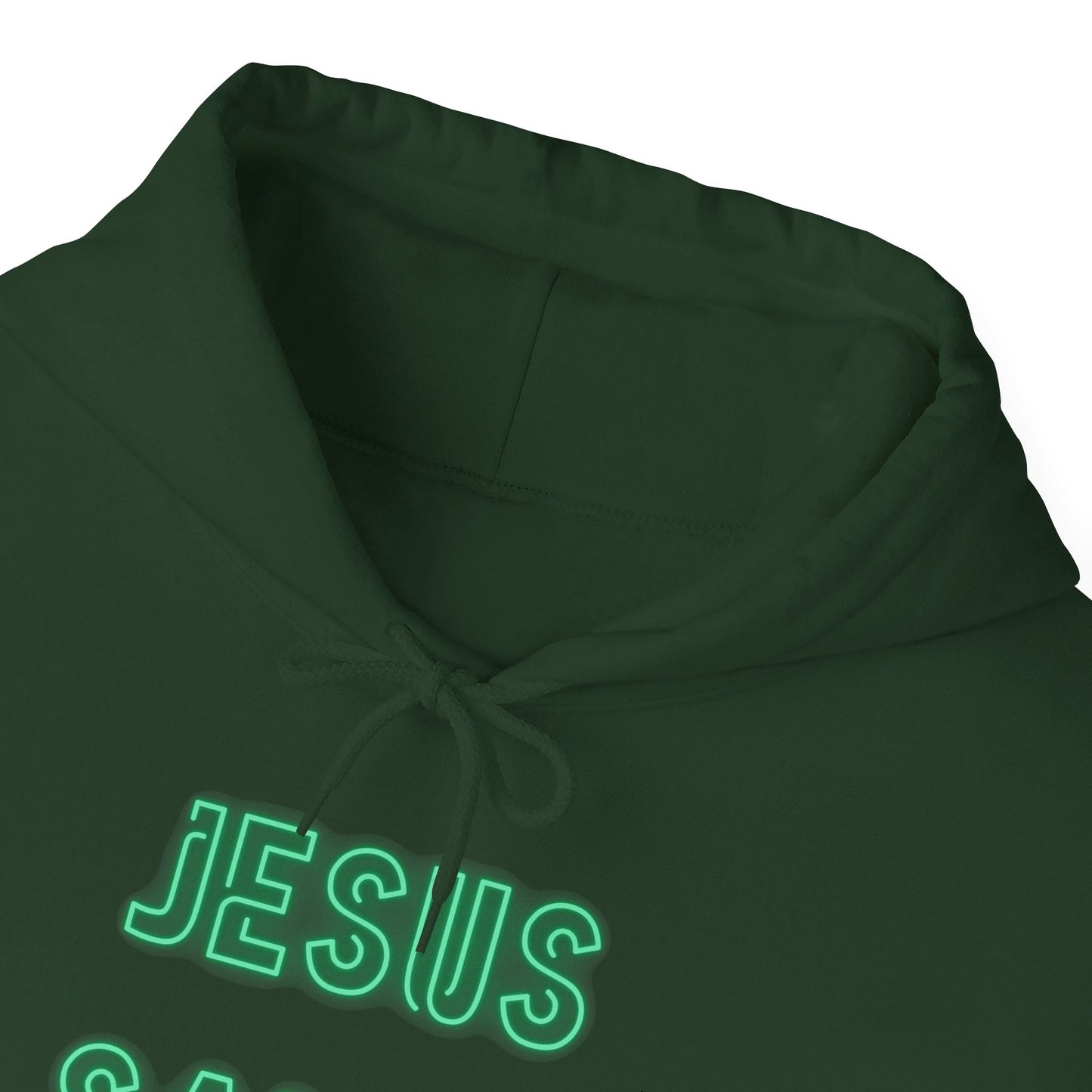 Jesus Saves Neon Signage Green Unisex Heavy Blend™ Hooded Sweatshirt