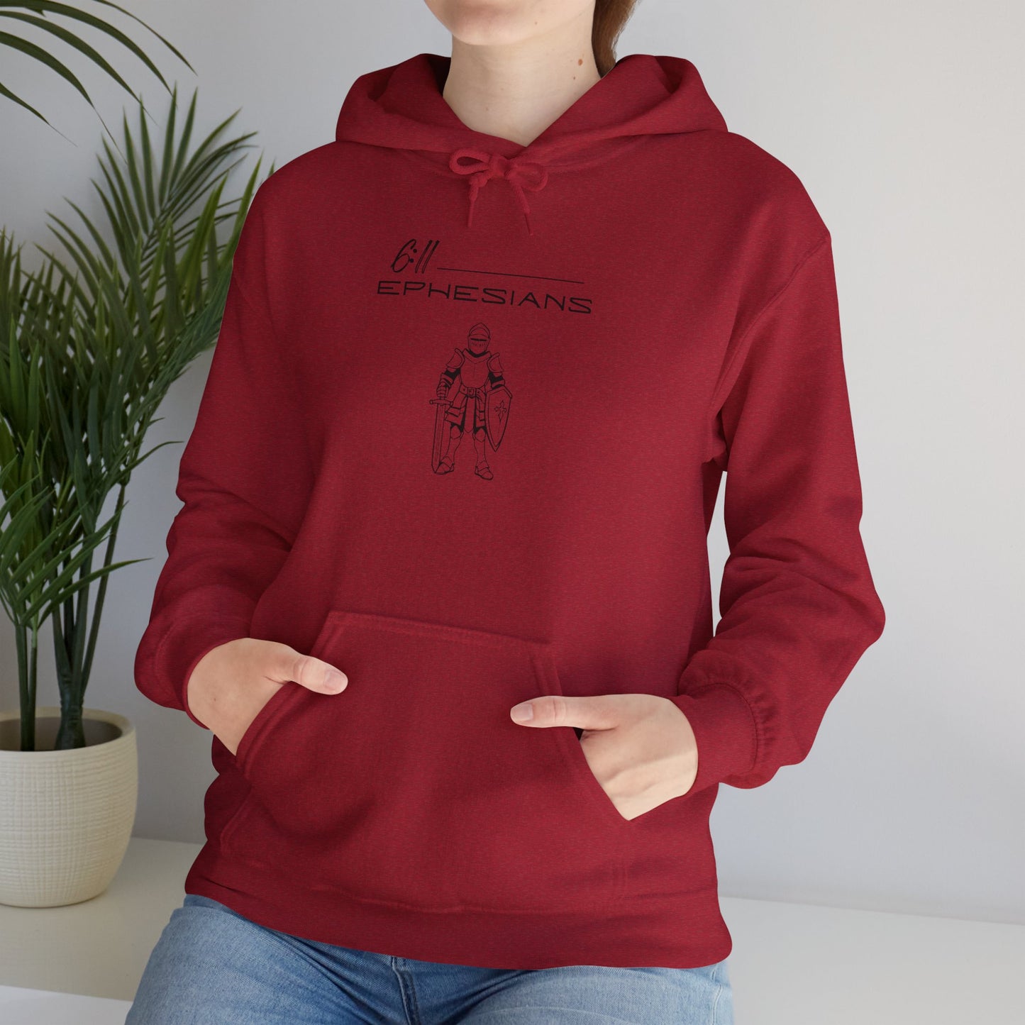 Ephesians 6:11 Armor w/ Full Scripture on Back Unisex Heavy Blend™ Hooded Sweatshirt