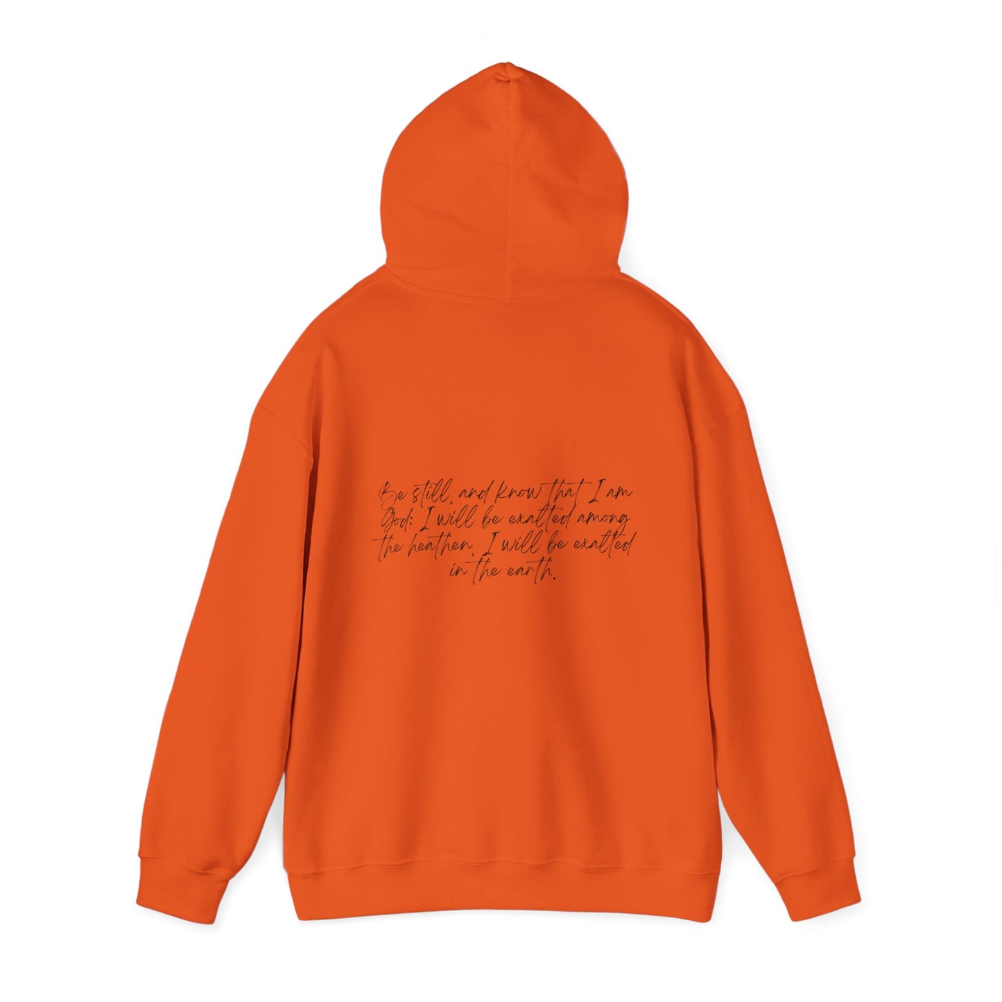 Psalm 46:10 w/ Full Scripture on Back Unisex Heavy Blend™ Hooded Sweatshirt