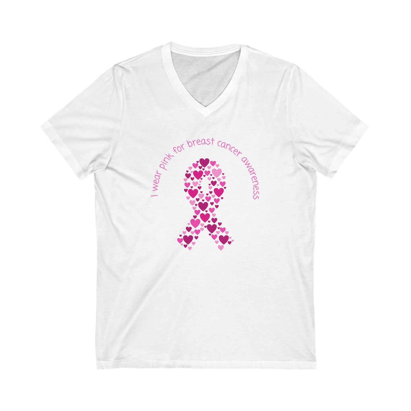 Breast Cancer Awareness Unisex Jersey Short Sleeve V-Neck Tee