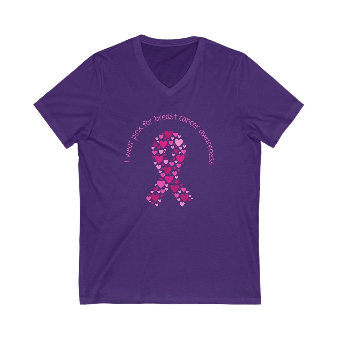 Breast Cancer Awareness Unisex Jersey Short Sleeve V-Neck Tee