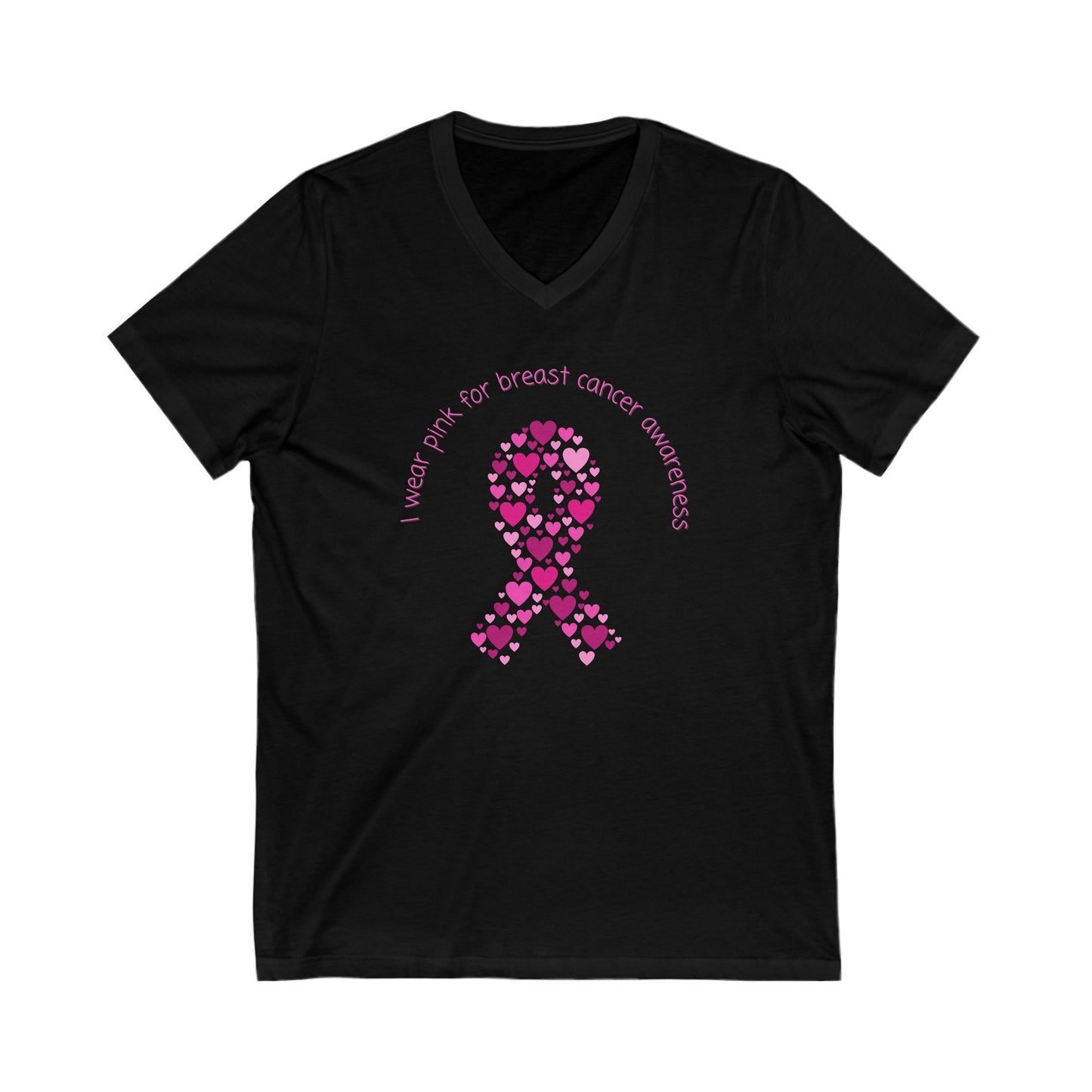 Breast Cancer Awareness Unisex Jersey Short Sleeve V-Neck Tee