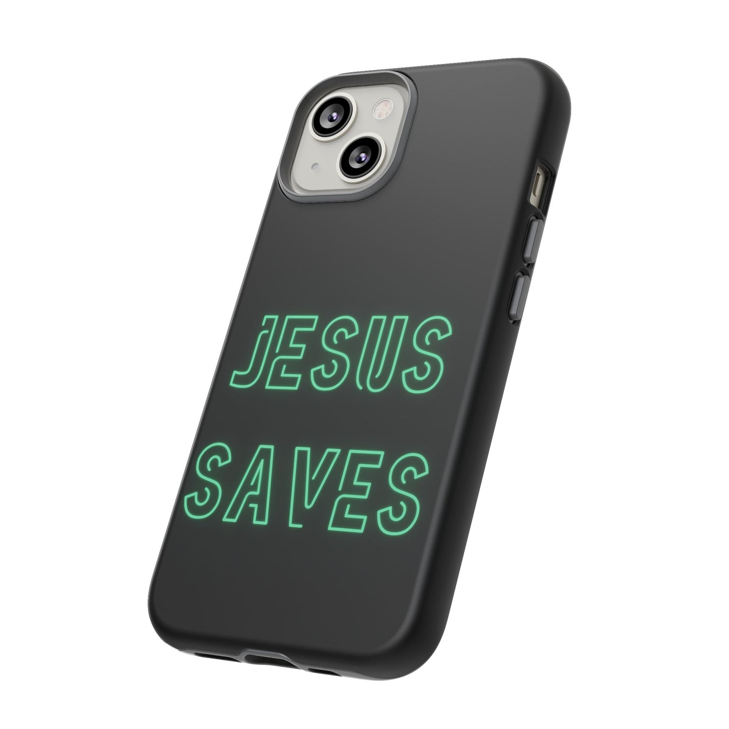 Jesus Saves Neon Signage Green Tough Cases