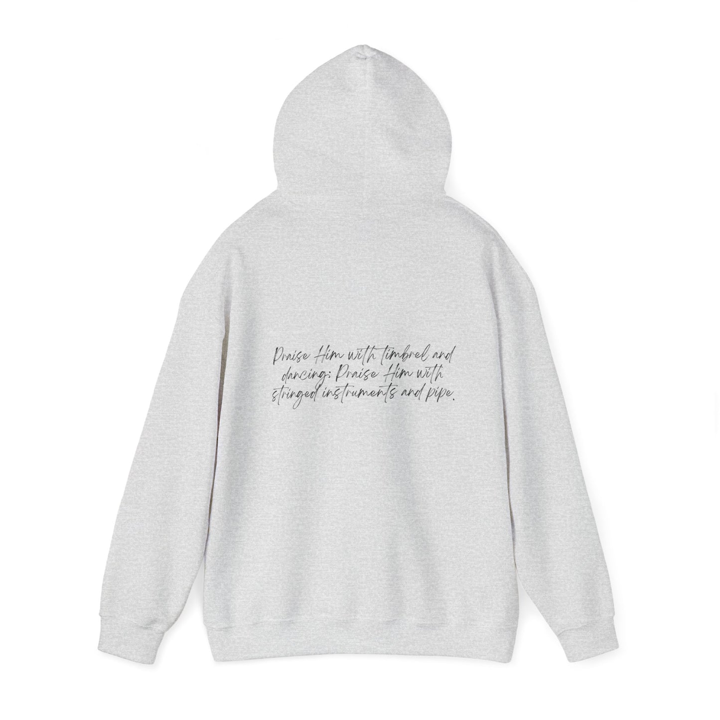 In Jesus Name I Play w/ Psalm 150:4 On Back Unisex Heavy Blend™ Hooded Sweatshirt